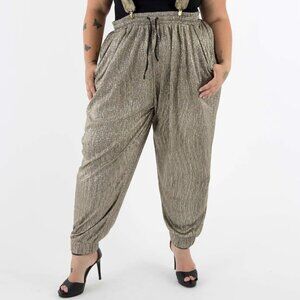 Sante Grace NWT Luxury Crinkle Evening Jogger in Gold size 3X